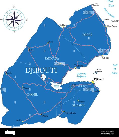Large Political And Administrative Map Of Djibouti Wi