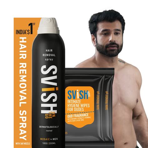 Buy Svish On The Go Hair Removal Spray For Men Kit Pack Of 1 200ml