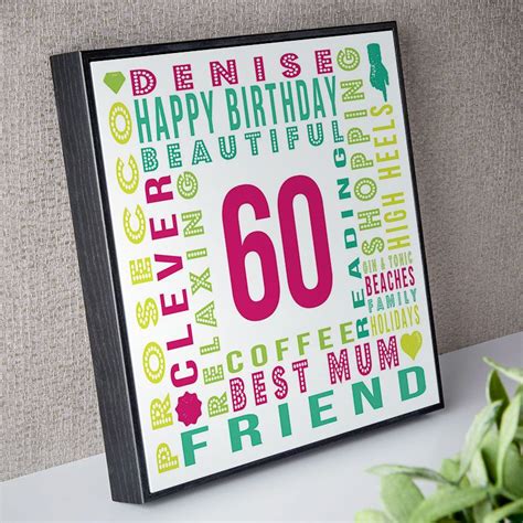 Check spelling or type a new query. 60th Birthday Gift for Her of Personalised Age Square ...