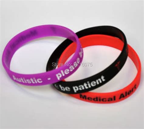 300pcs Medical Alert Autistic Please Be Patient Wristband Silicone