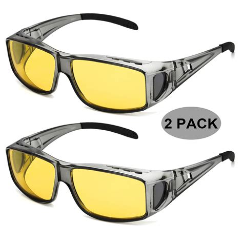 buy lvioe wrap around night vision glasses fit over prescription glasses with hd polarized