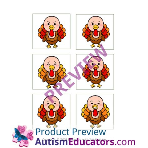 Turkey Emotions Flashcards File Folder And Cut And Paste