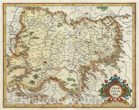 Historic Map Transylvania Romania Mercator And Hondius 1606