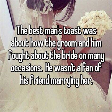 The Best Mans Toast Was About How The Groom And Him Fought About The Bride On Many Occasions