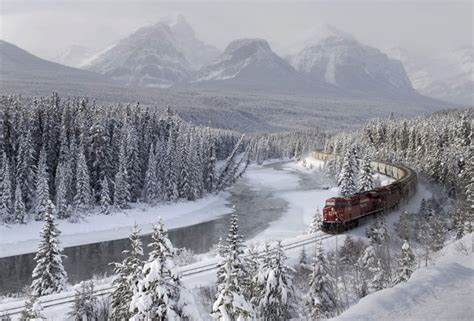 Red Train Train Snow Forest Mountains Hd Wallpaper Wallpaper Flare