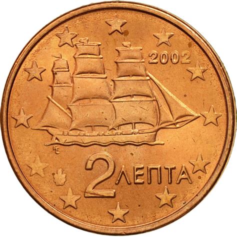 461264 Grèce 2 Euro Cent 2002 Spl Copper Plated Steel Km182