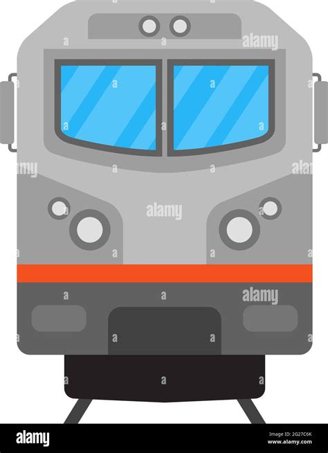 Suburban Electric Train Vector Railway Transport Front View Stock