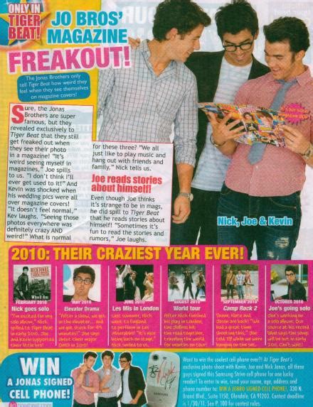 Jonas Team Br Jonas Brothers Na Revista Tiger Beat