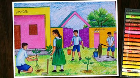 Top More Than Tree Plantation Drawing For Competition Best