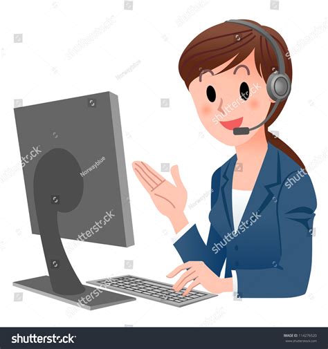 Customer Service Representative At Computer In Headset