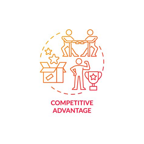 Competitive Advantage Red Gradient Concept Icon Leadership In