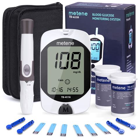 Metene Td 4116 Diabetes Testing Kit 50 Glucometer Strips 50 Lancets