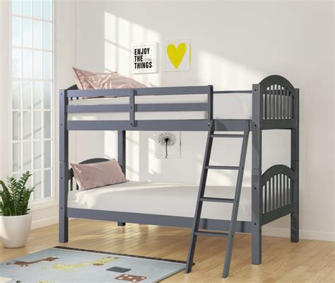 Hh12 Twin Over Twin Bunk Bed Gray
