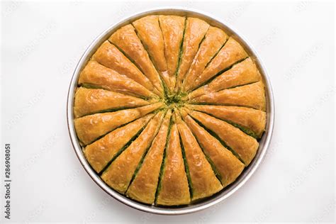 Top View For Turkish Baklava Havuc Dilimi Stock Photo Adobe Stock