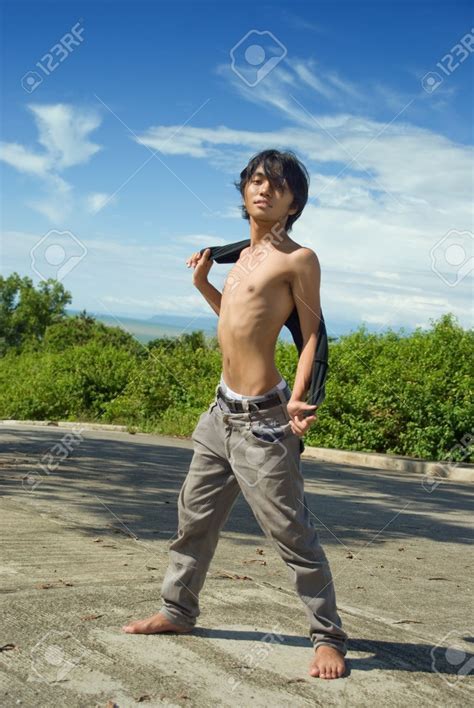 Jon Arteen Slim Asian Twink Boy Dancing Musical Strip Tease On Beach