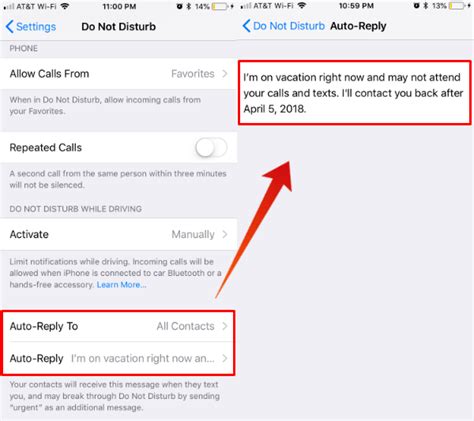 How To Set Out Of Office Auto Reply Text Message On Iphone For Calls
