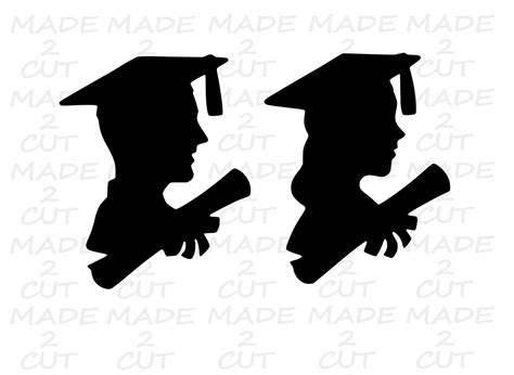 Download Graduation SVG Cap and Gown Design Boy Girl Graduation | Etsy | Graduation silhouette, Girl ...