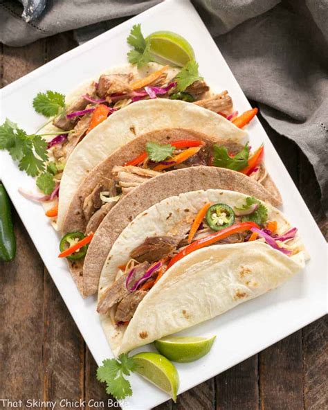 Slow Cooker Asian Pork Tacos That Skinny Chick Can Bake