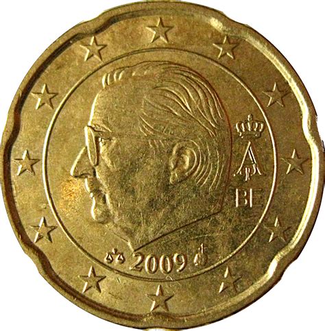 20 Euro Cent Albert Ii 2nd Map 2nd Type 1st Portrait Belgium