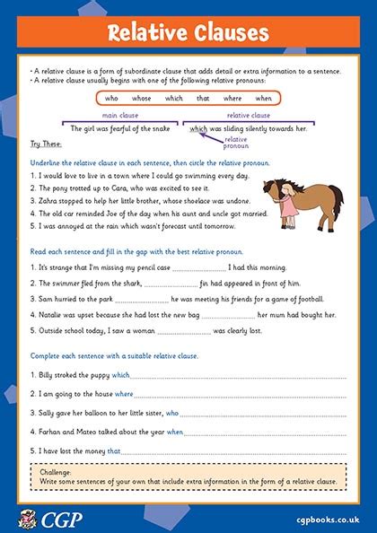 Embedded Relative Clauses Year 5 Cgp Plus