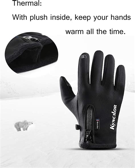 Kyncilor Winter Gloves For Men Women Waterproof Touch Screen Full