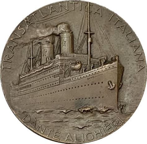 Medal Transatlantico Italiana Ss Dante Alighieri Italie Numista