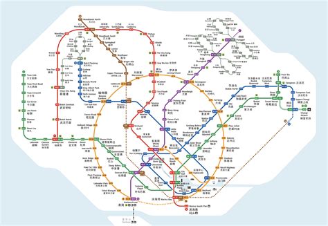Singapore Mrt Network Map In English And Chinese