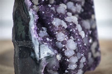 Rare Amethyst Cathedral Geode With Calcite Crystal Formations Etsy