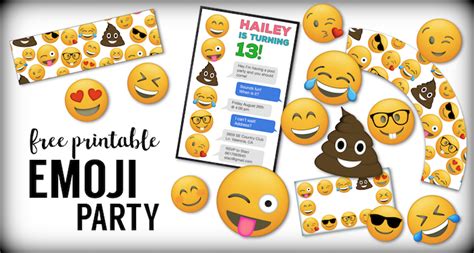 Prints 6 emoji dollars per sheet. Emoji Free Printables {Emoji Birthday Party Supplies ...
