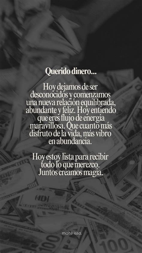 Carta al Dinero Ley de atracción en 2024 Afirmaciones positivas