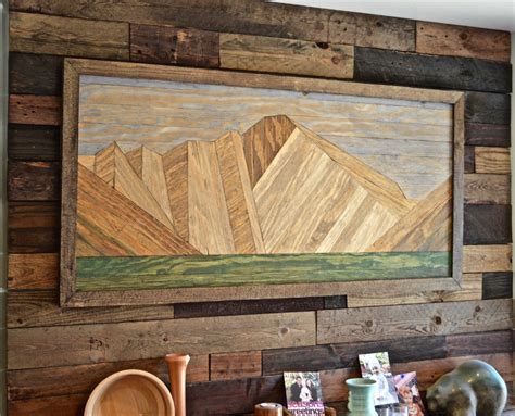 Geometric wood wall art : Wood Wall Art Mountain Wall Art Wood Mountain Art Wood ...