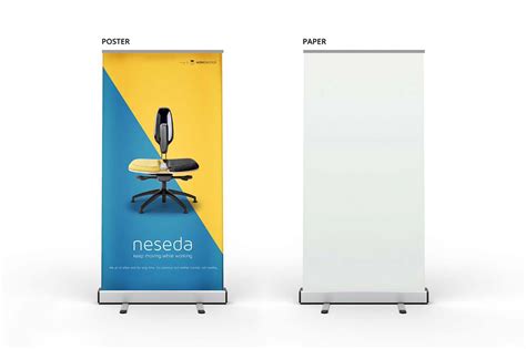 Free Stand Rollup Banner Mockup Psd