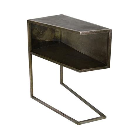 The industrial nightstand by ercole home has one drawer front, with white lacquer wood finish. Kleintier Modern Industrial Copper-Plated Steel and ...