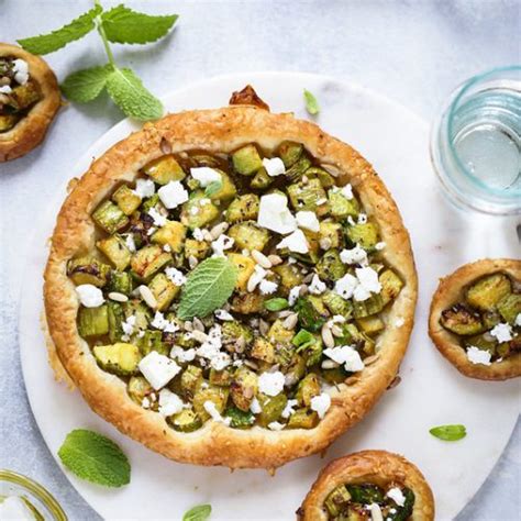 Tarte fine courgettes feta Recette végétarienne