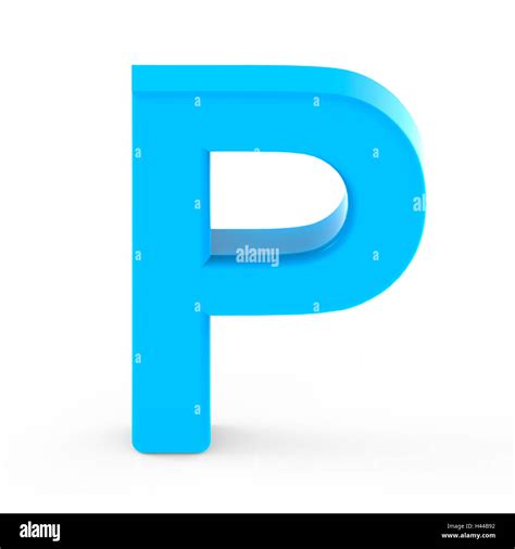 Light Blue Letter P 3d Rendering Graphic Isolated White Background