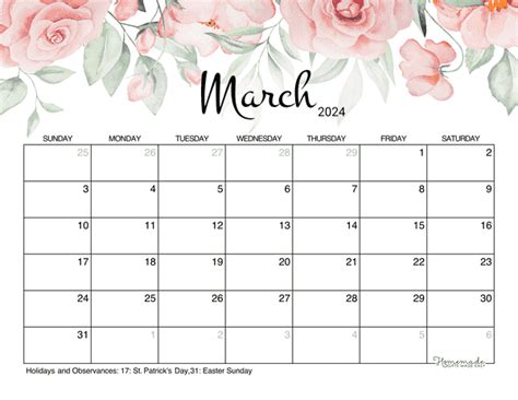 2024 March Calendar Blank Form Printable Dodi Nadeen