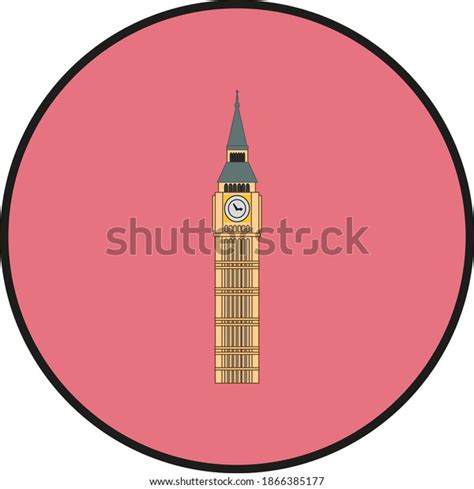 London Big Ben Tower England Illustration Stock Vector Royalty Free