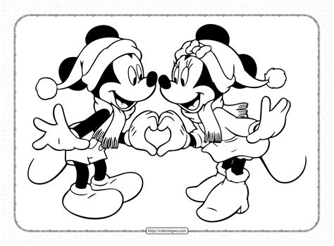 Mickey And Minnie In Love Coloring Pages