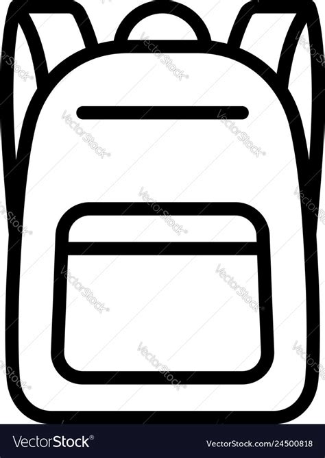 Schoolbag Or School Bag Backpack Line Icon Vector Image