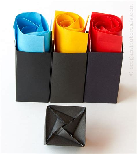 Square Tall Twist Box Tutorial Origami Tutorials Origami Tutorial