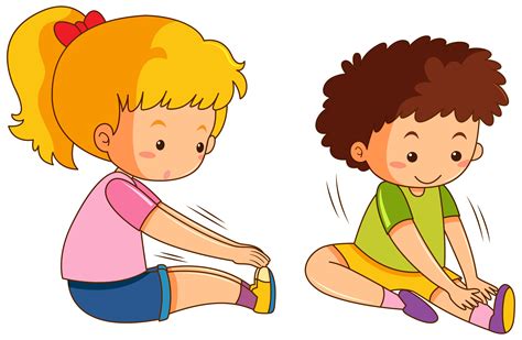 Set Of Boy And Girl Stretch 360216 Vector Art At Vecteezy