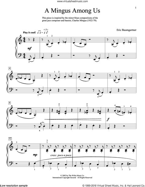 A Mingus Among Us Sheet Music For Piano Solo Elementary Pdf