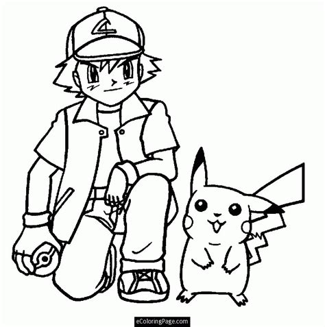 Pikachu And Ash Coloring Pages Clip Art Library