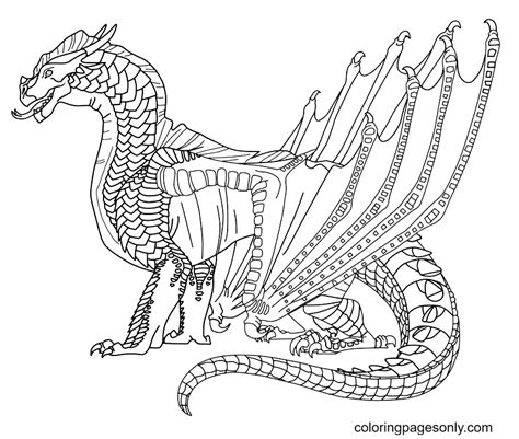 Wolf Dragon Hybrid Sketch Coloring Page