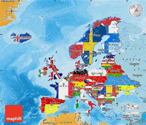 Flag Map Of Europe Political Shades Outside