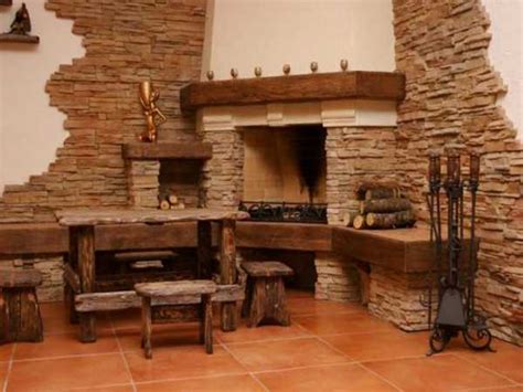 Also, pay attention to the use of lampshades which add just a hint for modern design and make the decor look a lot more interesting. fireplace-designs-stone-accent-wall-stone-fireplace-decor ...