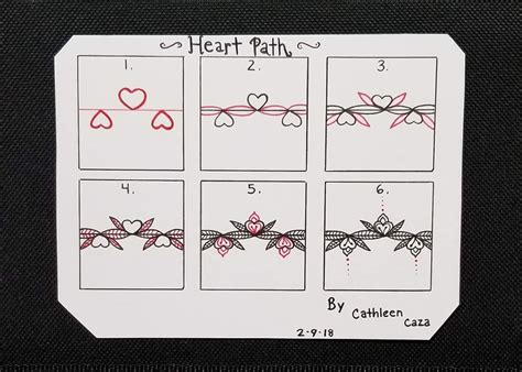 Use the search bar at the top right corner of the list to quickly find specific patterns. Heart Path by Cathleen Caza - zentangle, tangle | Zentangle patterns, Doodles zentangles, Tangle ...