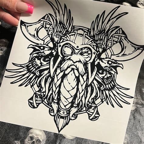 Viking Warrior Thor Odin Ravens Sticker 8 To 12 Etsy