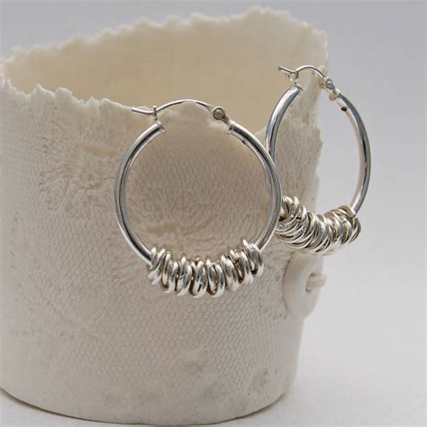Silver Hoola Hoop Earrings By Indivijewels
