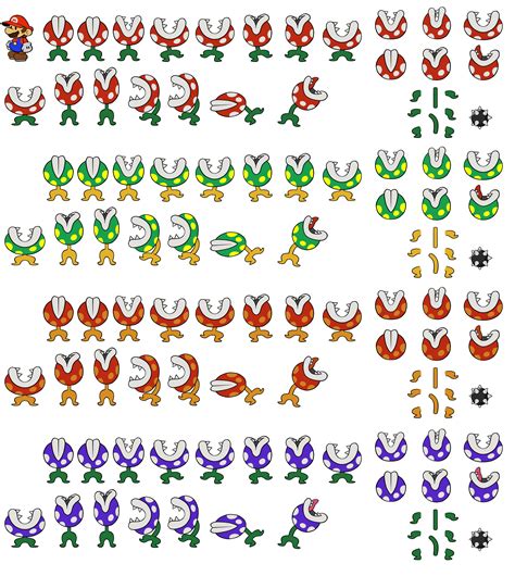 The Spriters Resource Full Sheet View Mario Customs Ptooie Paper